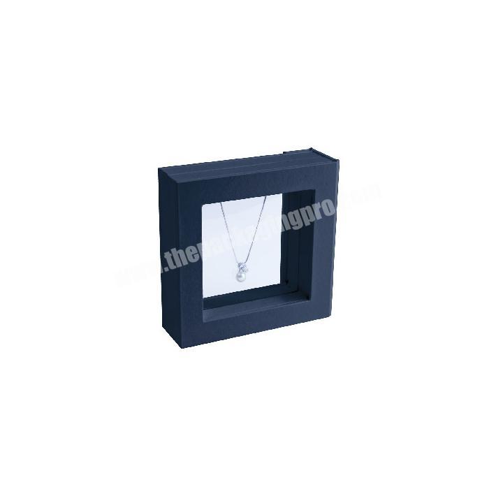 Luxury jewelry necklace packaging box with window custom