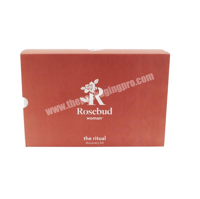 Luxury Kraft Packing Sleeve cardboard rigid lid and base cosmetic box design with EVA foam tray