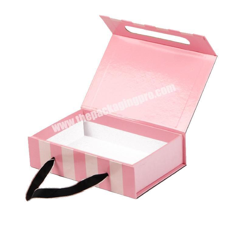 Luxury Large Size Accept Custom Logo Rigid Cardboard Packaging Magnetic Paper Wedding Dress Gift Fashion Box with handle