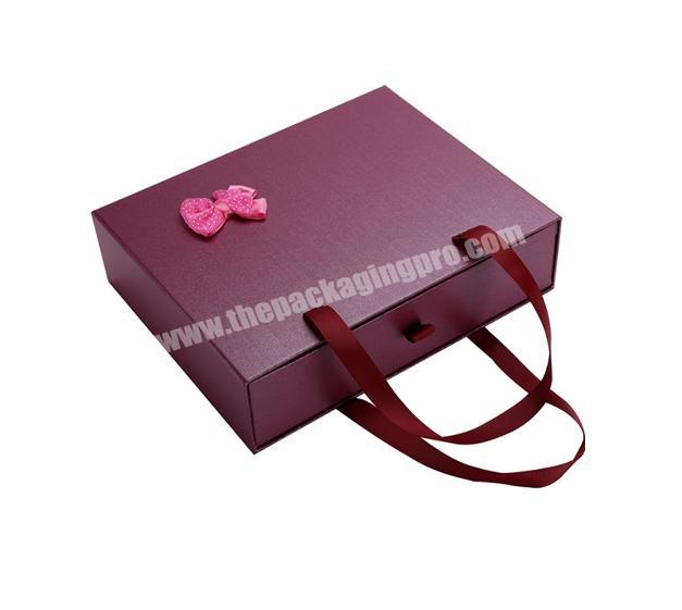 Luxury leatherette paper gift box with handles