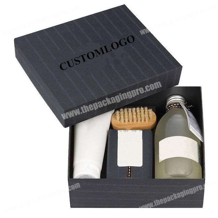 Luxury Lid and Bottom Bespoke Brand Products  Paper Packaging Die Cut EVA Protective Bottle Lid and Base Gift Box