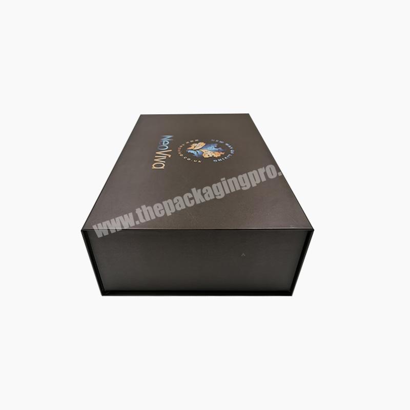 Luxury magnetic gift boxes wholesale brown folding paper box with insert