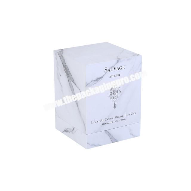 luxury marble texture paper packaging candle box