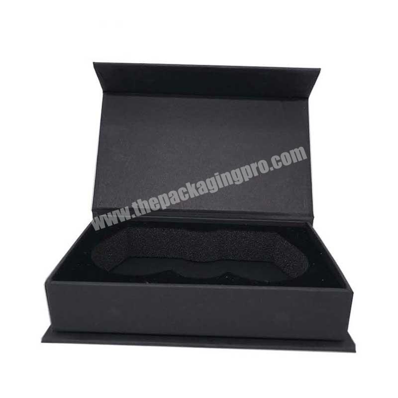 Luxury matte black product packaging magnetic gift box with EVA insert