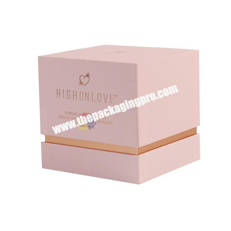 luxury matte pink paper box packaging for candle jar