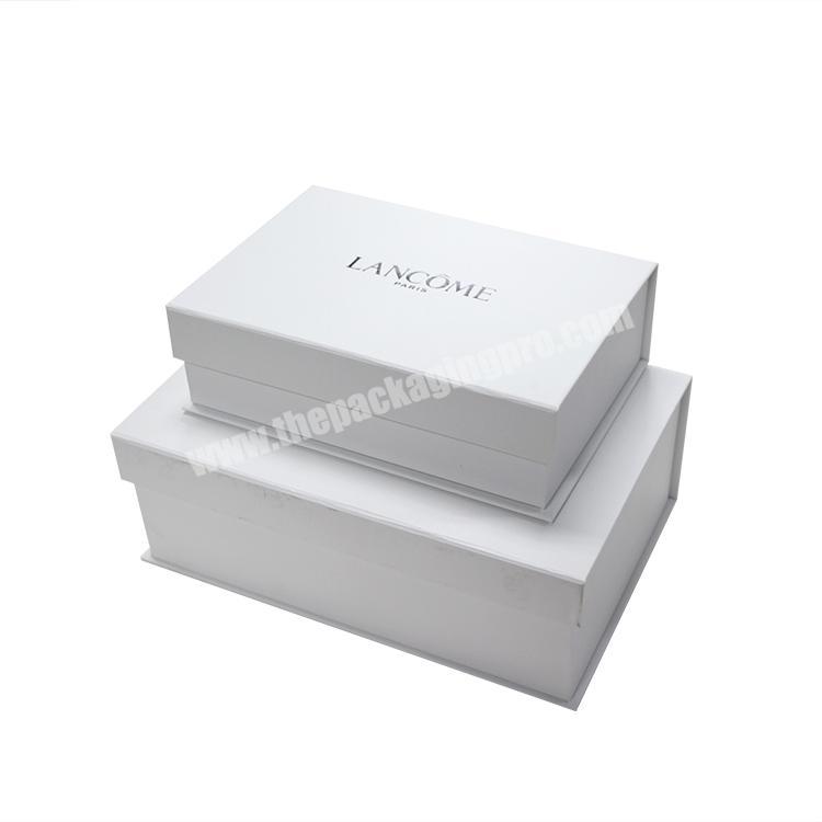Luxury Matte White Custom Foldable Magnetic Gift Box with Stamped Logo
