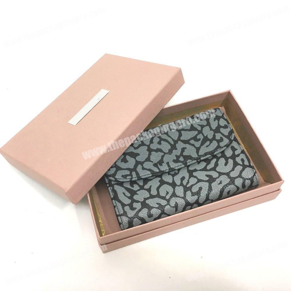 Luxury Metallic Gold Glossy Paper Custom Logo Stamping Lift Off Box  Men's Wallet Gift Packaging