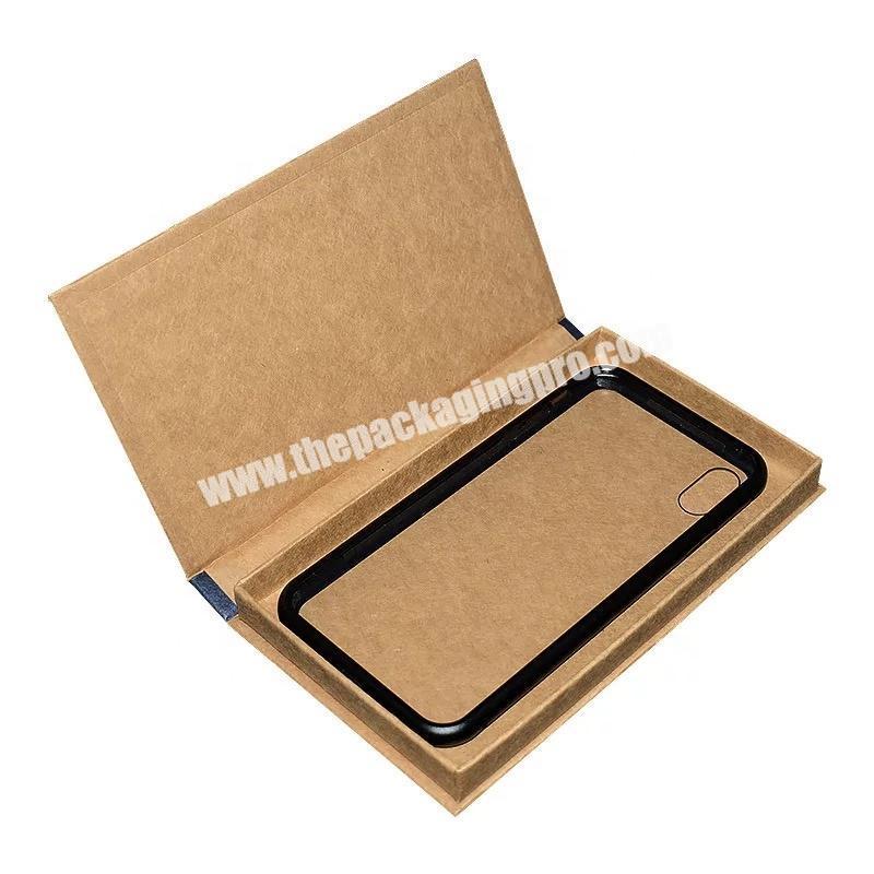 Luxury mobile phone case brown paper box with magnetic closure