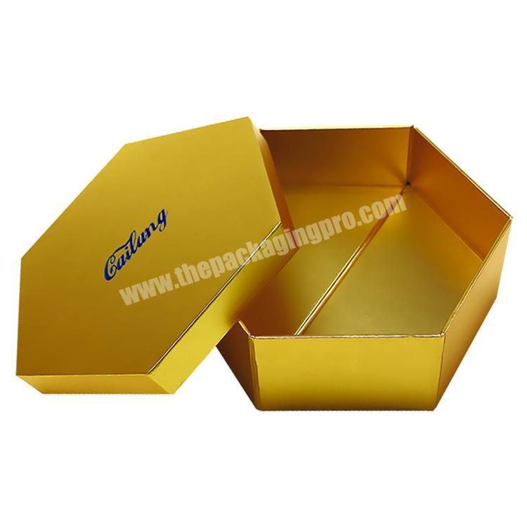 luxury new custom gold paper cardboard box packaging boxes product packaging custom hexagon paper boxes folding box