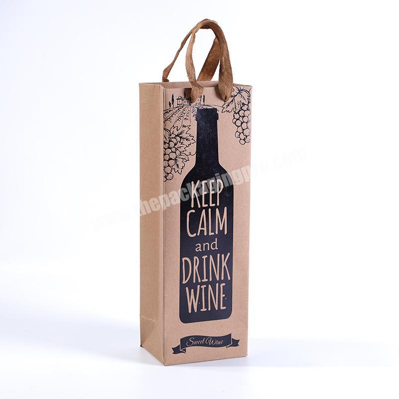 Luxury packaging custom printing decorations wine bottle gift paper bag