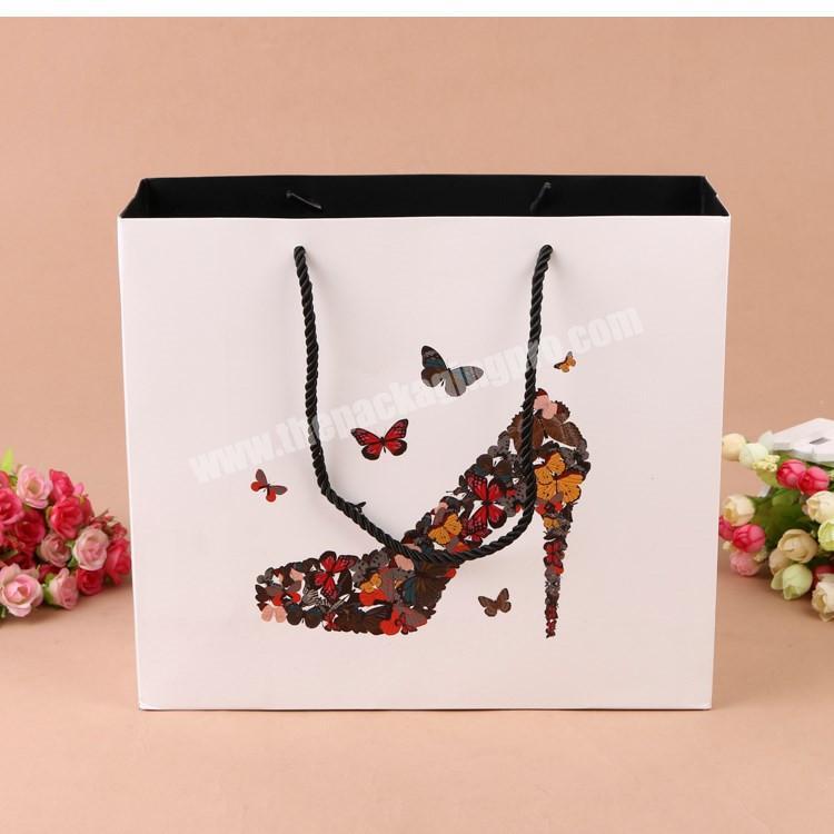 Luxury packaging custom printing soft touching gift bag with butterfly