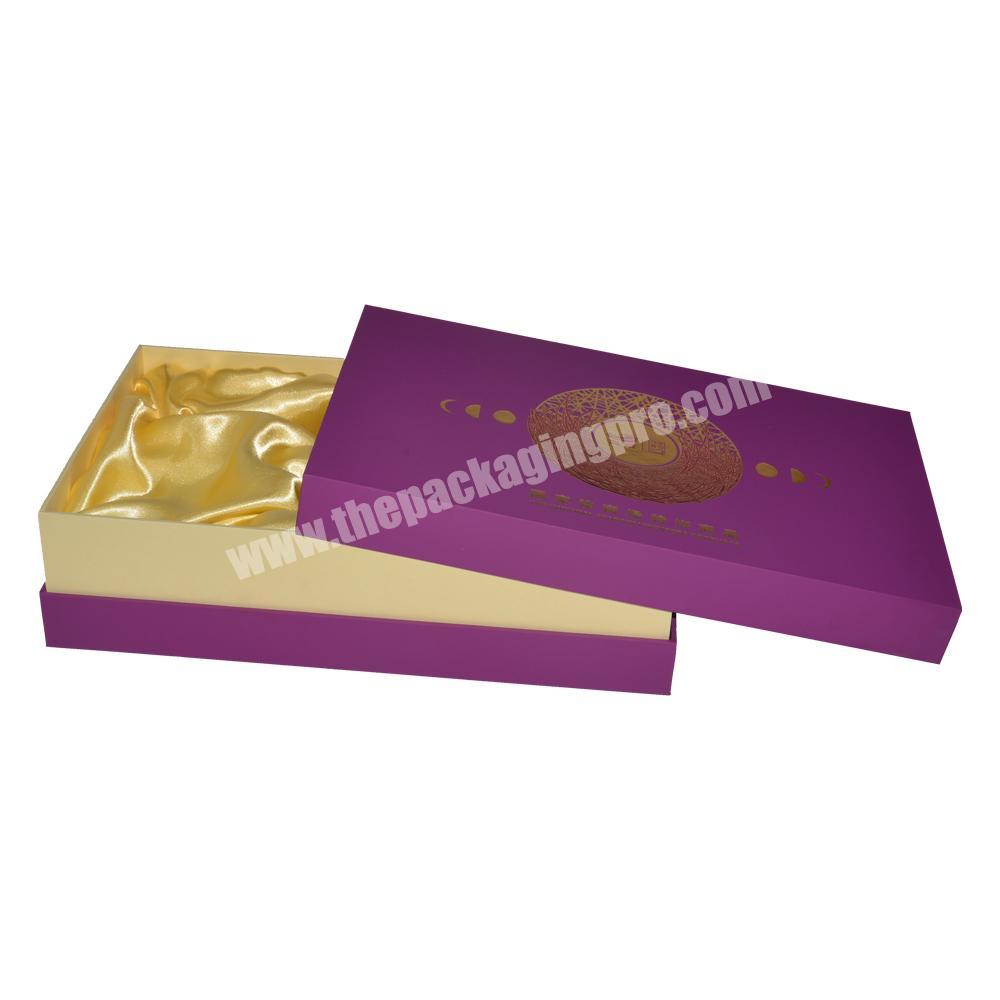 Luxury paper box style hair bundles boxes wig packaging with satin inlay