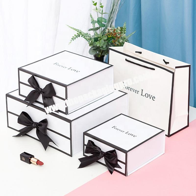 Luxury paper cardboard custom white packaging magnetic gift box