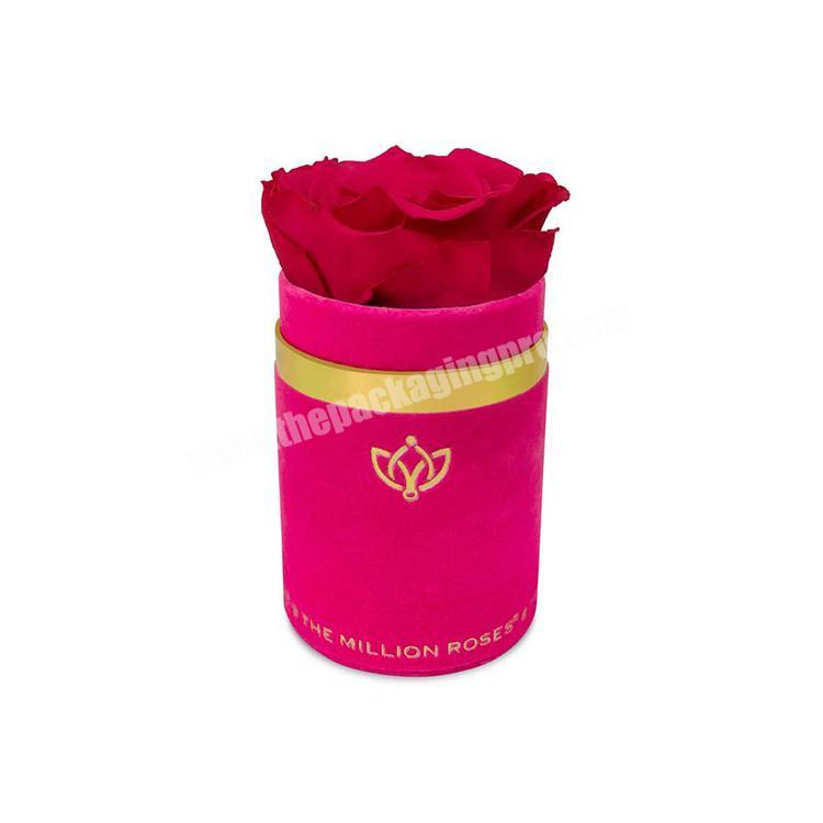 Luxury Paper Custom Logo Printed Round Shape Single Flower Rose Boxes with Lids