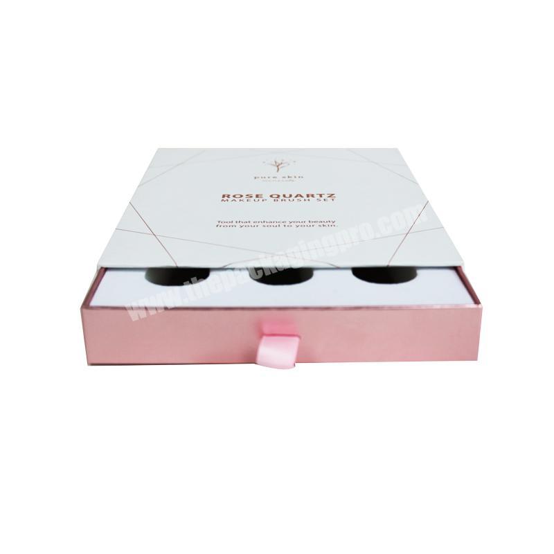 Luxury paper drawer makeup brush packaging gift box