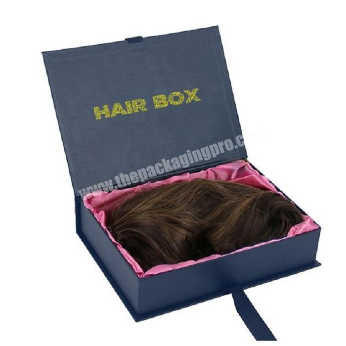 Luxury Paper Gift Packaging Cardboard Package Bulk Custom Rigid Box For Hair Bundle Box