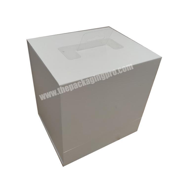 Luxury paper logo custom empty rigid package box custom cardboard flip magnet packaging insulation cup box