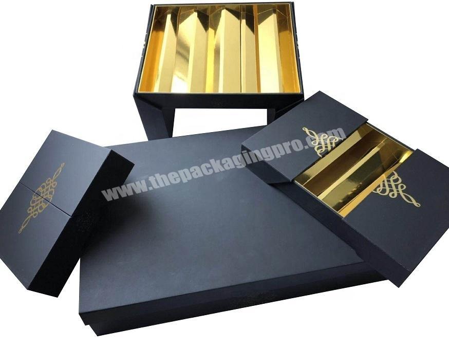 Luxury Paper Packaging Stand Display Chocolate Bar Gift Box with Gold Inside