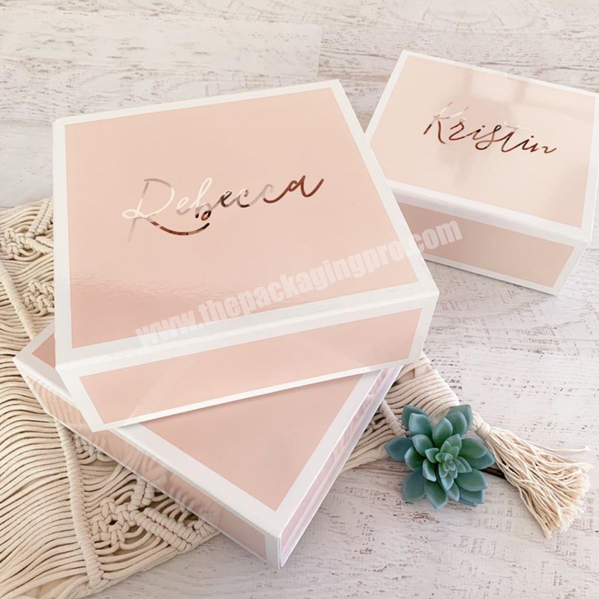 Luxury Pink Book Shaped Rigid Cardboard Foldable Gift Box Custom Print Paper Clamshell Magnetic Gift Box