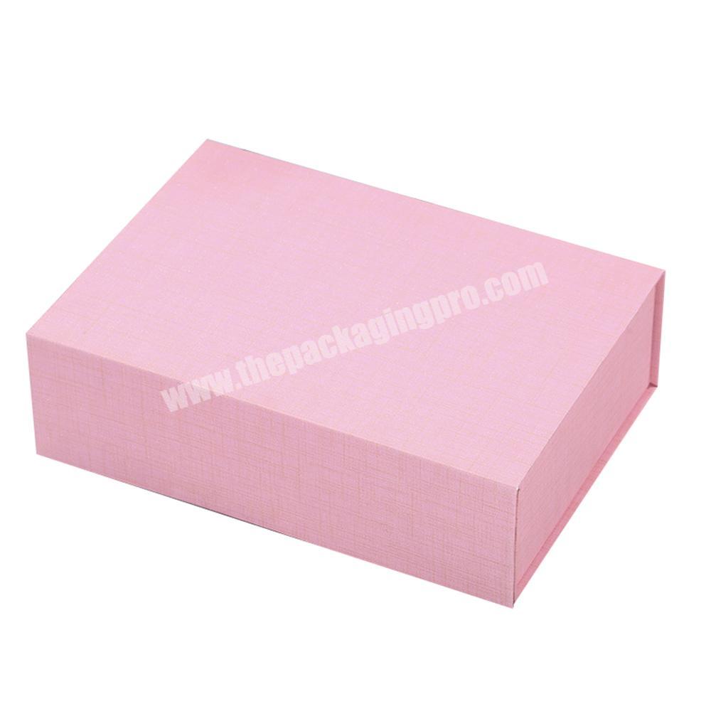 Luxury Pink Cosmetic Foldable Magnetic Closure Shopping Gift Packaging Boxes For Clothes And Gift