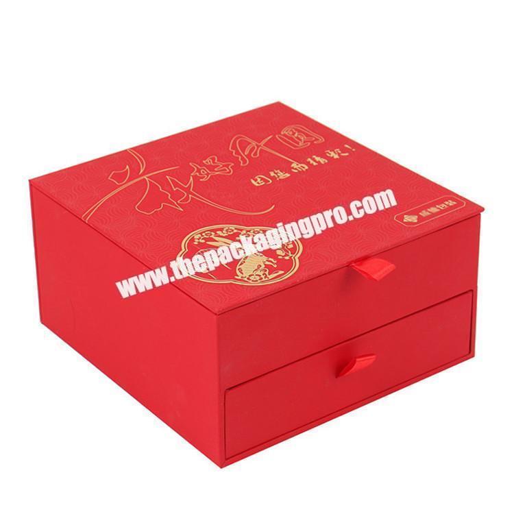 luxury premium double-deck drawer moon cake paper box