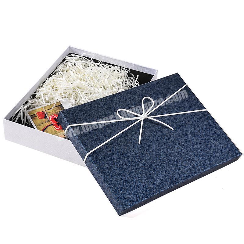 Luxury Print Packaging Cardboard Ribbon Gift Box With Lid