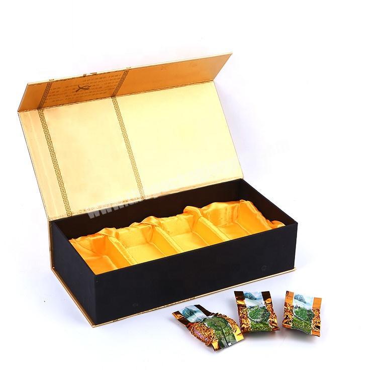 Luxury Printing Silk Satin Cardboard Paper Tea Packaging Gift Box With Compartments