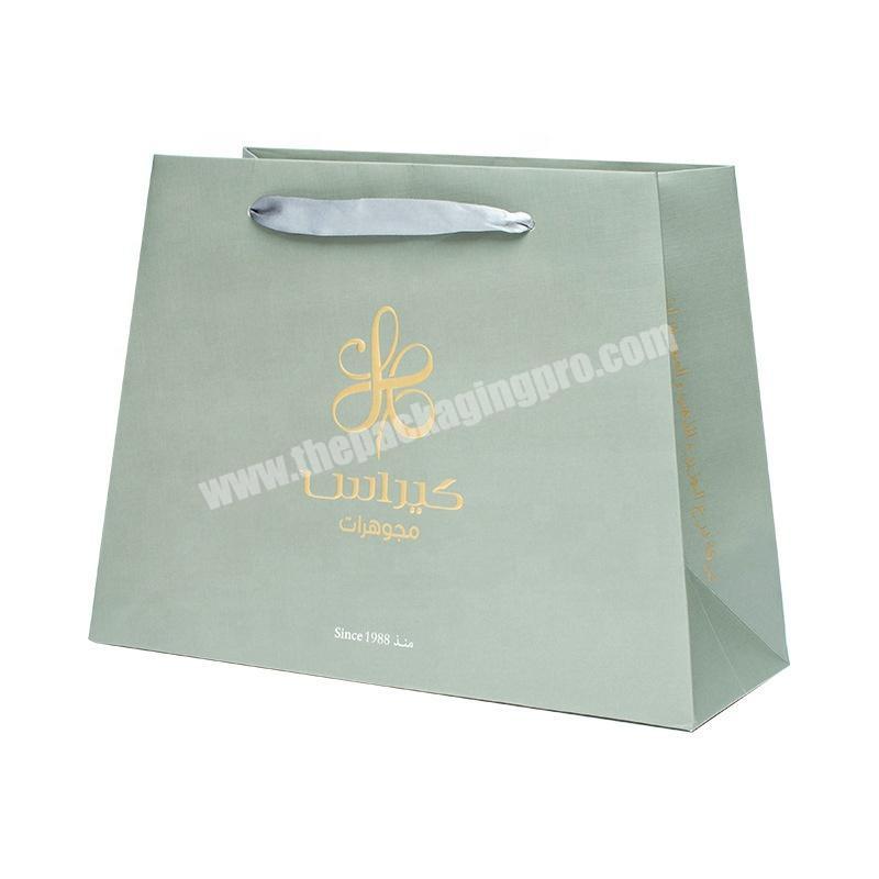 Luxury promotional custom logo paper shopping bag printing for clothes