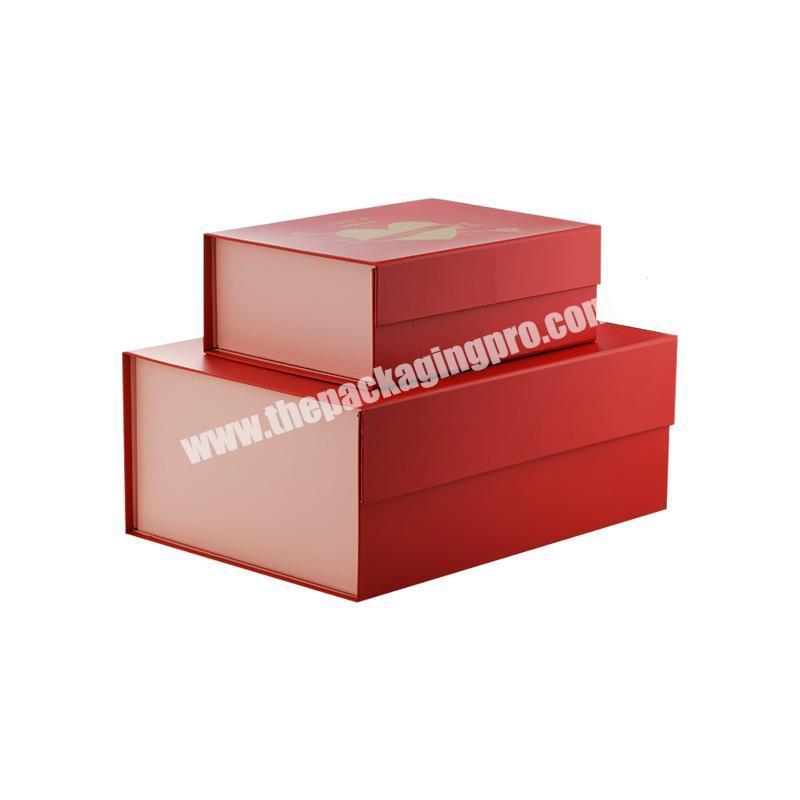 Luxury red custom printing hard cardboard magnet festival gift packing box