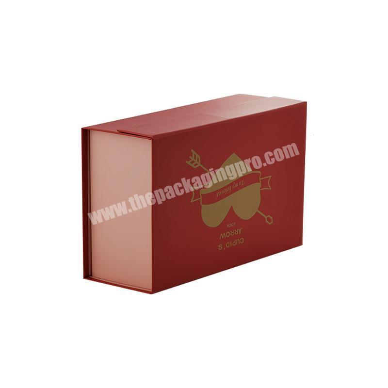 Luxury red folding magnetic gift boxes recycled cardboard book shape gift box