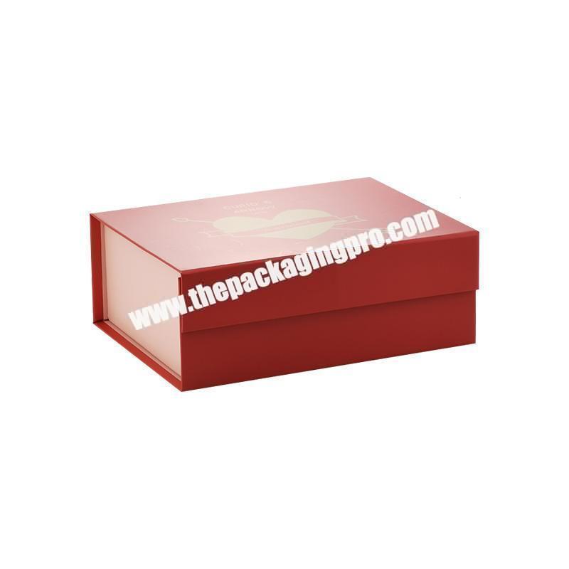 Luxury red sturdy standard retail packaging magnetic presentation gift box