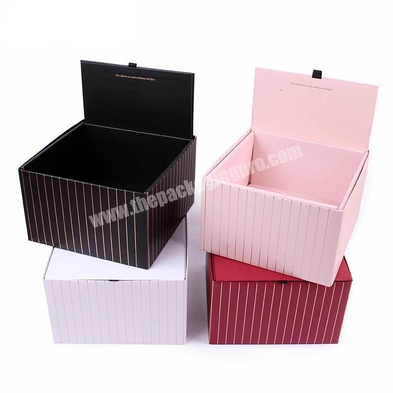 luxury red wholesale wedding favour folded flower cardboard gift boxes