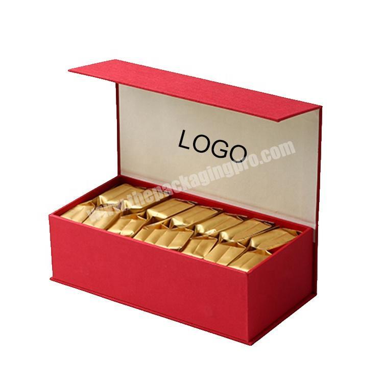 Luxury Rigid Cardboard Magnetic Bookshape Tea Packaging Gift Box with logo