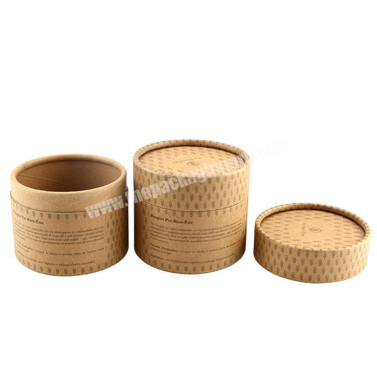 Luxury round gift box rolled edge paper tube indonesia kraft round cardboard candle box