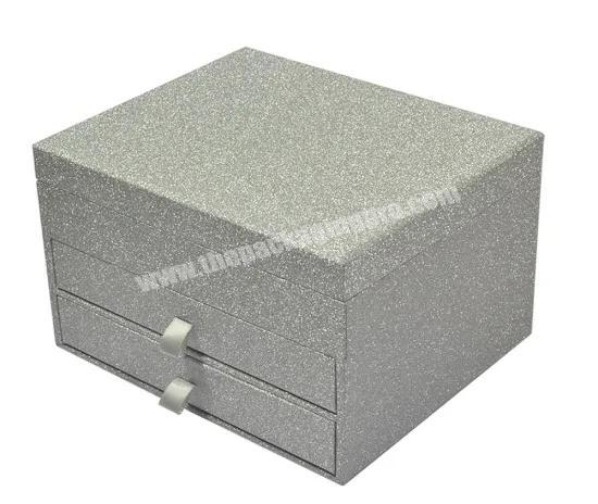 Luxury Silver Flash Cosmetics Cardboard Display Drawer Gift Packaging Paper Box