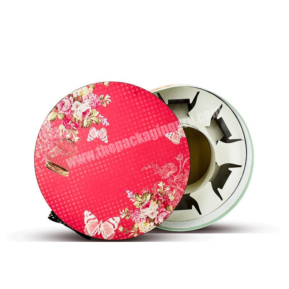 Luxury Small Custom Printed Ring Paper  Gift Packaging Jewelry Round Box With