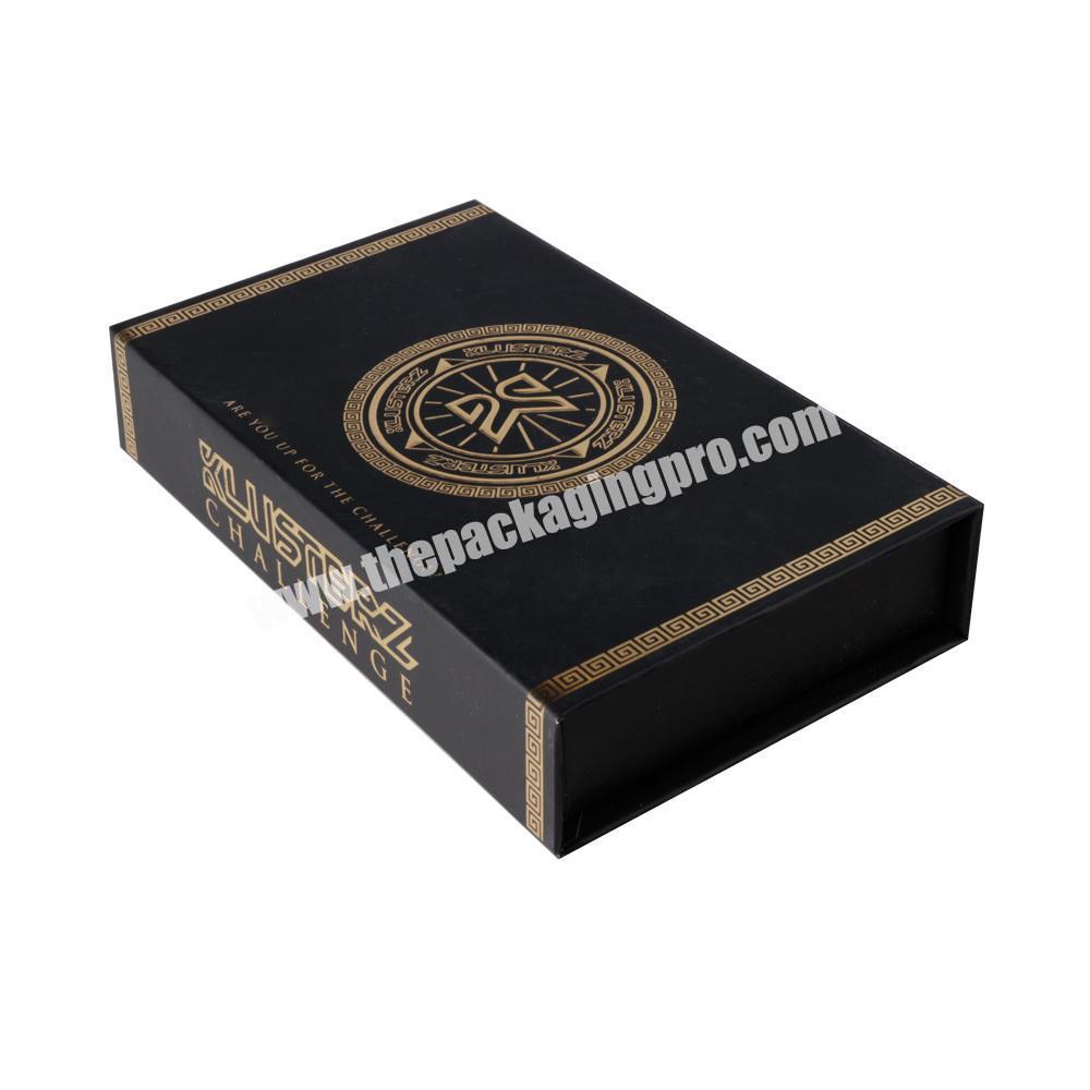 Luxury small gift box matte black folding box with magnetic closure