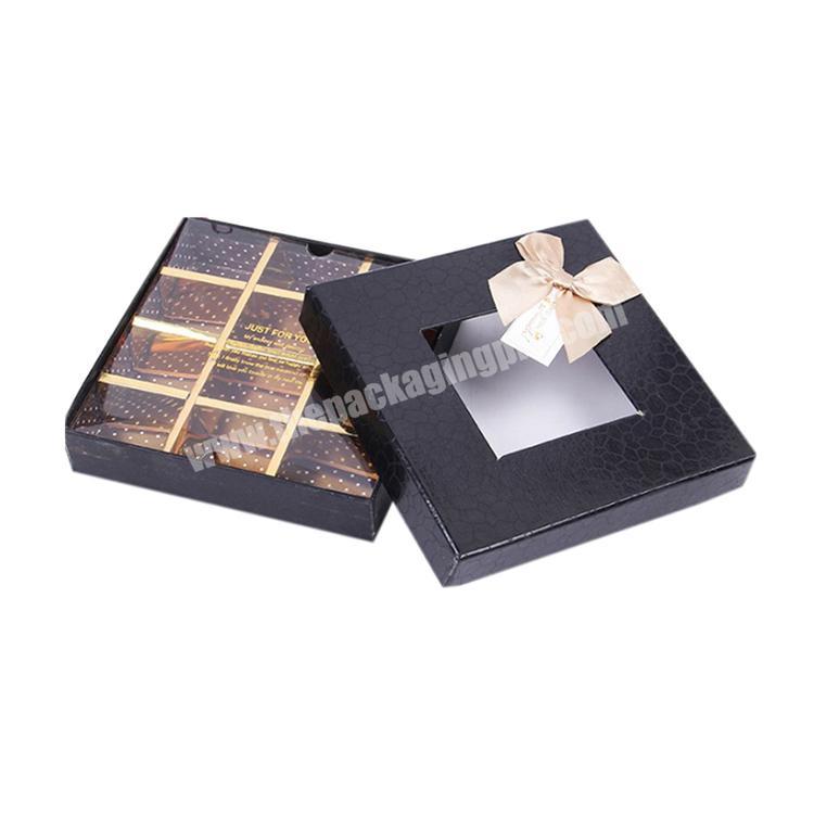 Luxury specialty paper custom sweet chocolate boxes with transparent window