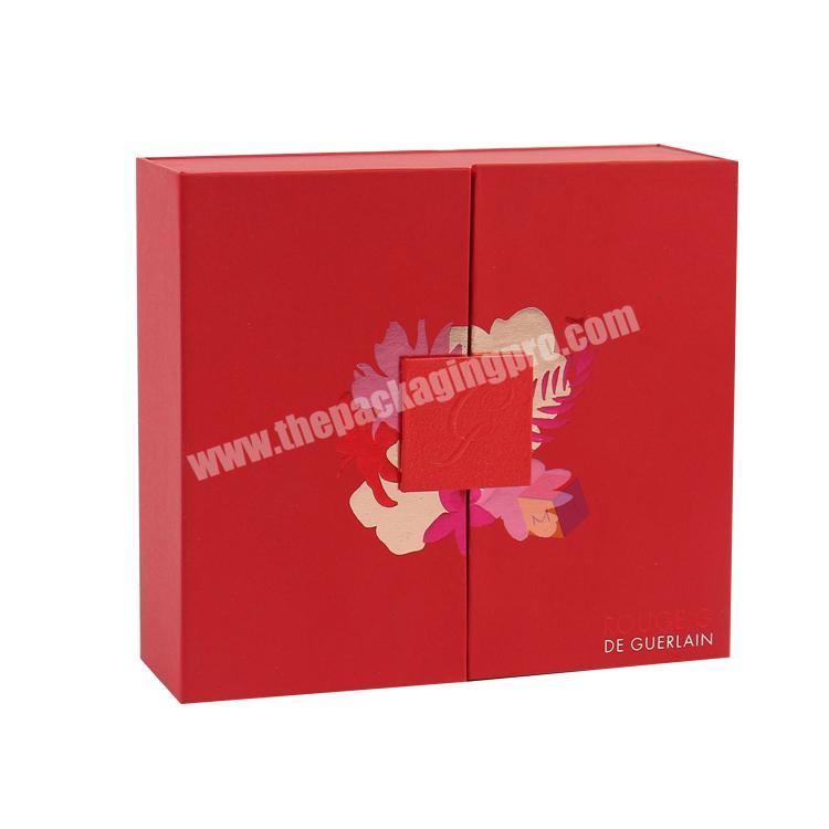 luxury square packaging paper double door gift box