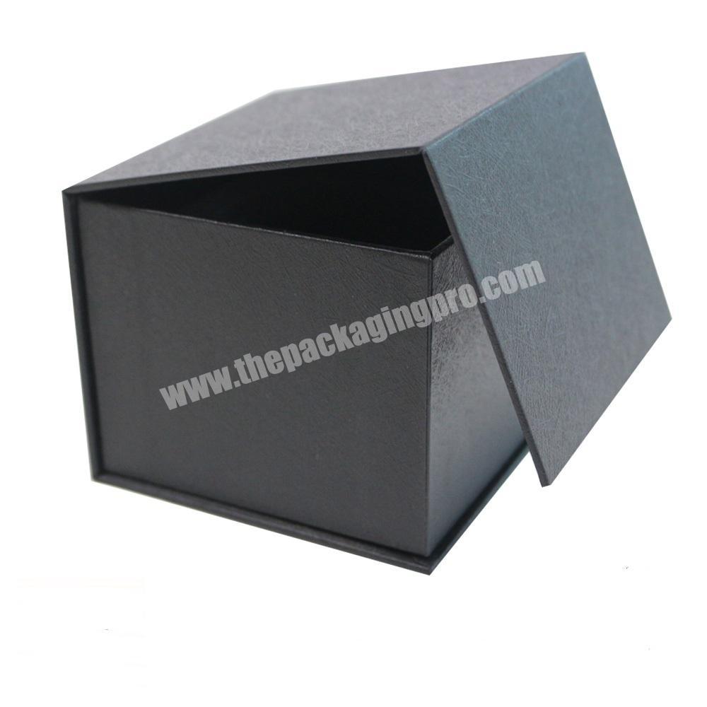 Luxury square shape black bespoke magnetic gift box foam inserts provided