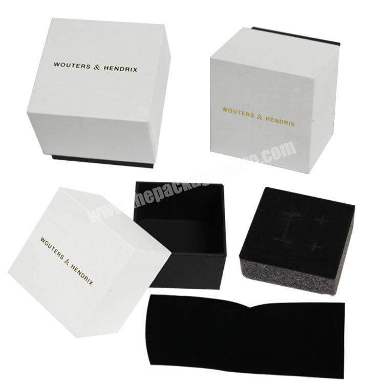 luxury top and base 2 pcs with lid display white Earrings jewelry  boxes Black EVA for custom logo shipping Packaging boxes