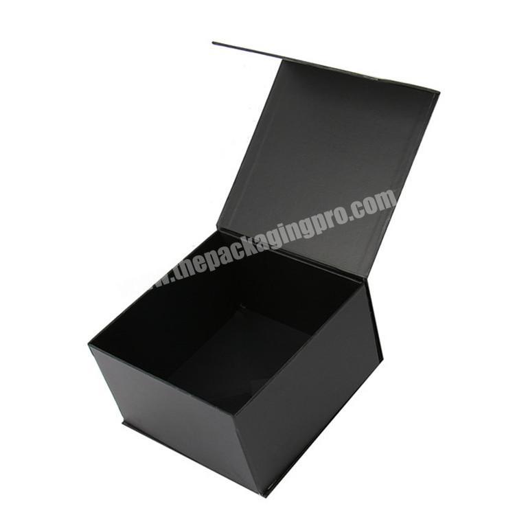 luxury unique black clamshell hat folding rigid box