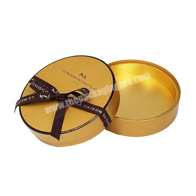 Luxury upscale gold round chocolate packaging box luxury custom