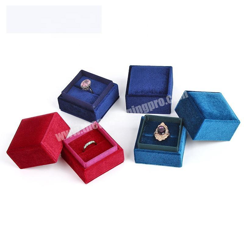 Luxury vintage velvet Ring Necklace small Jewelry Box for gift