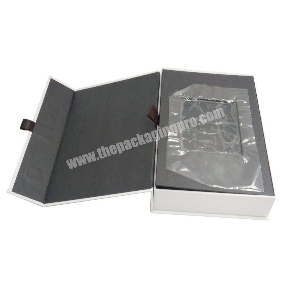 Luxury white book shape magnetic closure storage box decorative