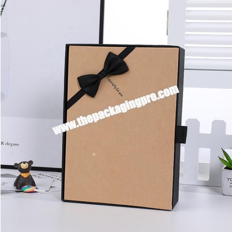 Luxury white organic skin care set cardboard packaging box with ribbon