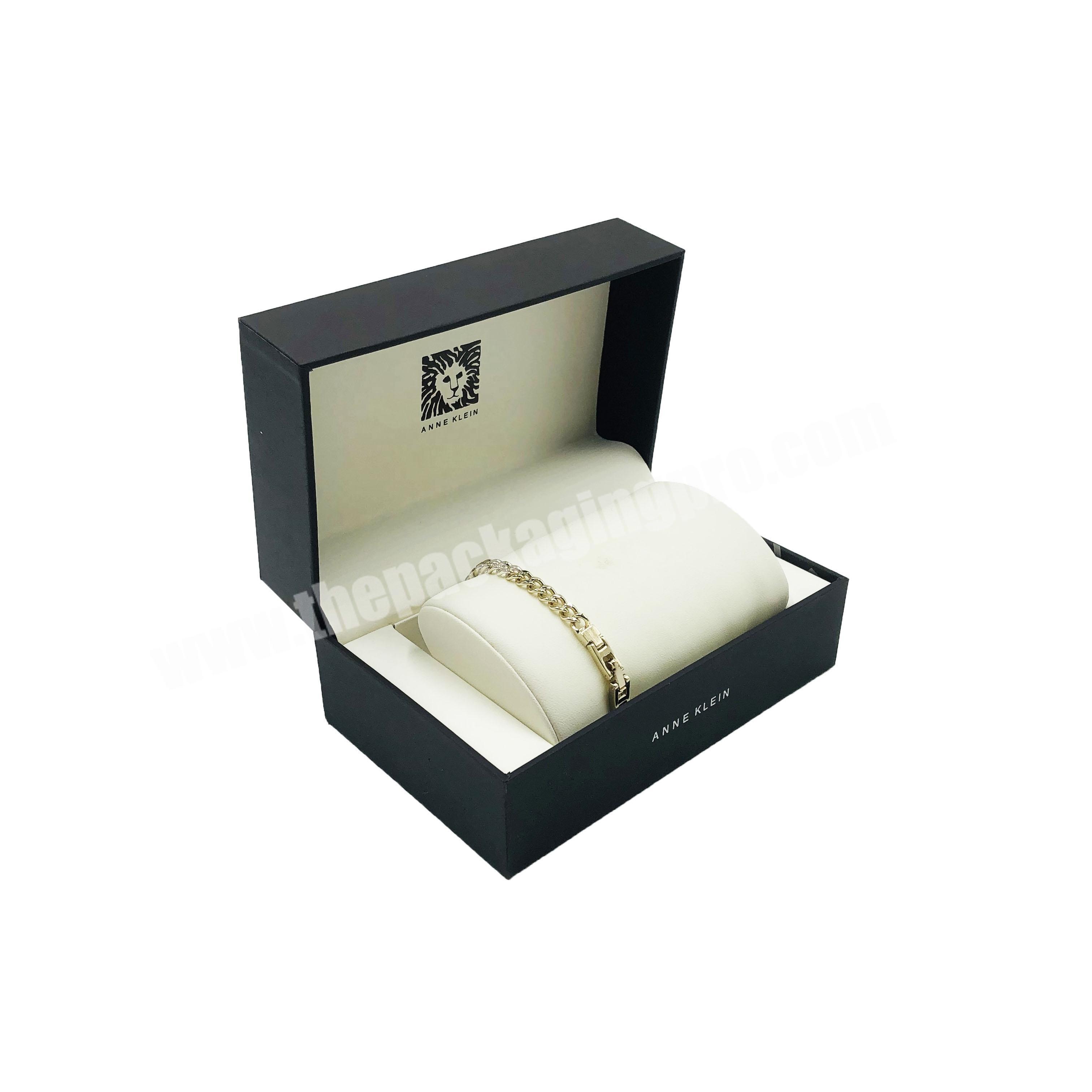 Luxury Wholesale Wedding Magnetic Black Paper Cardboard Gift Packaging Printed Custom Logo Magnet Bracelet Jewelry Box