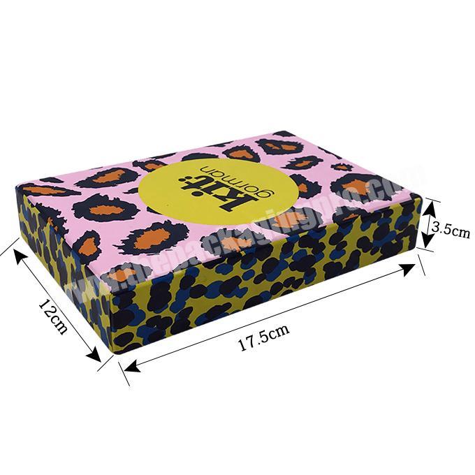 made in china quality leopard print paper cosmetic set gift box lid and base gift box cosmetic packaging box