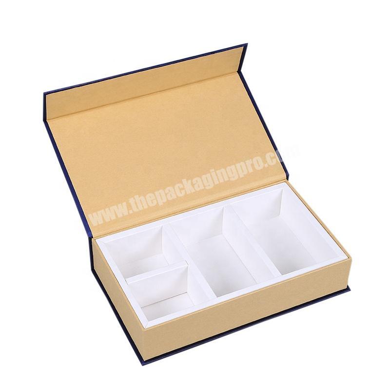 Magnet Closure Book Shape Custom Cardboard Skincare Cosmetics Gift Box Packaging With Paper Tray