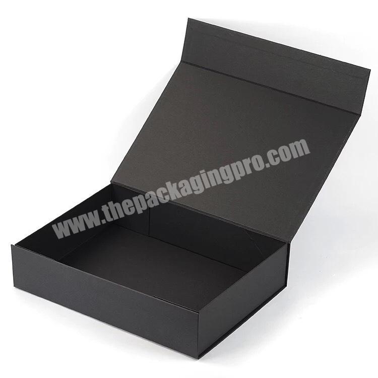 Magnet Ribbon Foldable Paper Packaging Luxury Custom Folding Brown Logo Printing Clothing Gift Box Fold Over